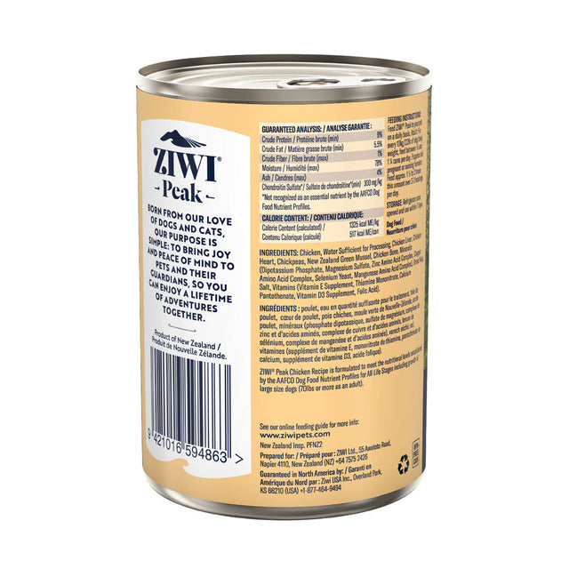 ZIWI Peak Wet Free-Range Chicken Cans For Dogs