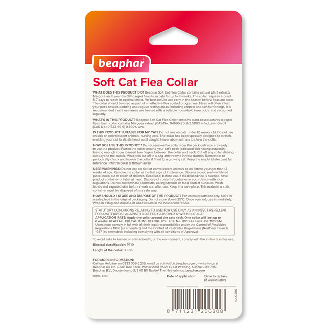 Beaphar Beaphar 1000386 Soft Cat Flea Collar - Reflective 30cm
