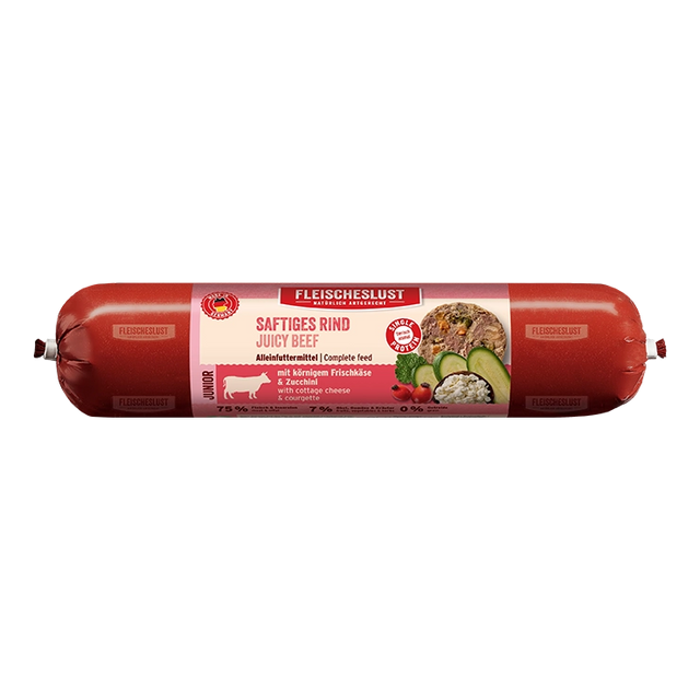 Fleischeslust Junior Dog Wet Food Juicy Beef