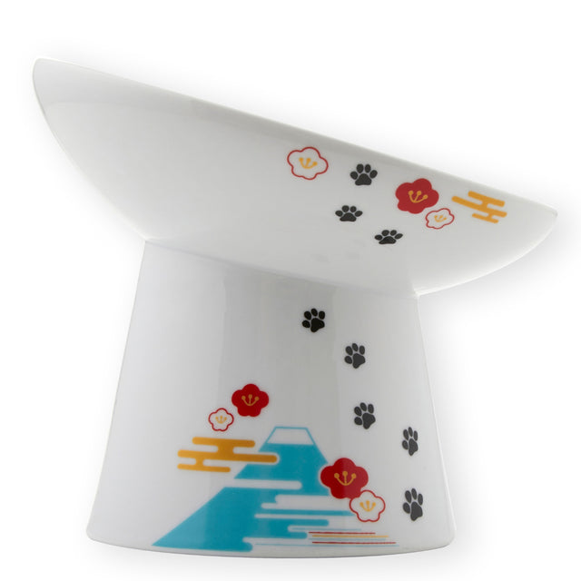 Necoichi Tilted Stress Free Raised Cat Food Bowl (Fuji)
