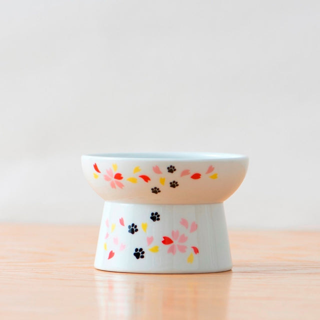 Necoichi Raised Cat Food Bowl (New Sakura)