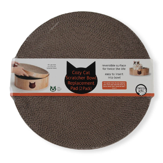 Necoichi Cozy Cat Scratcher Bowl Replacement Pad 2P Oak