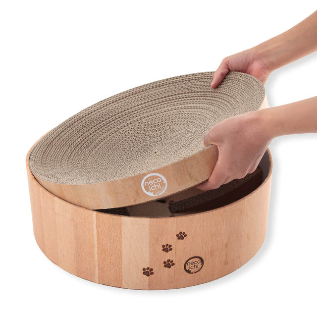 Necoichi Cozy Cat Scratcher Bowl Replacement Pad 2P Oak