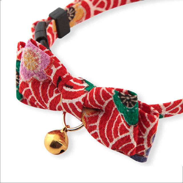 Necoichi Matsuri Bow Tie Cat Collar Red