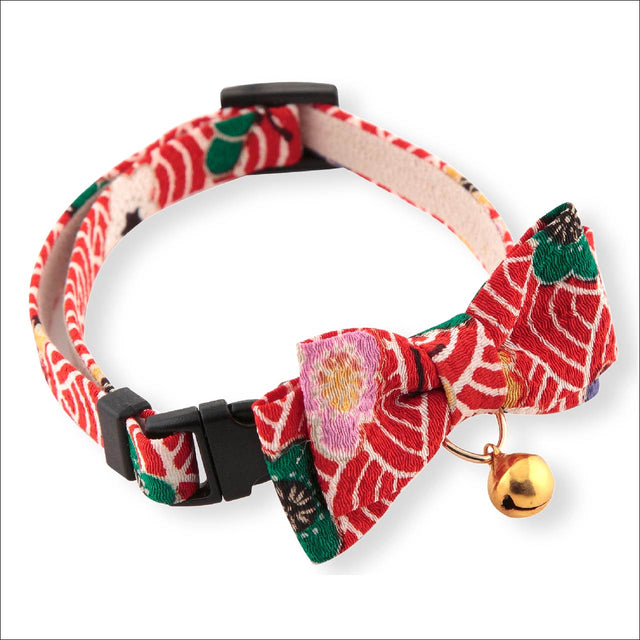 Necoichi Matsuri Bow Tie Cat Collar Red