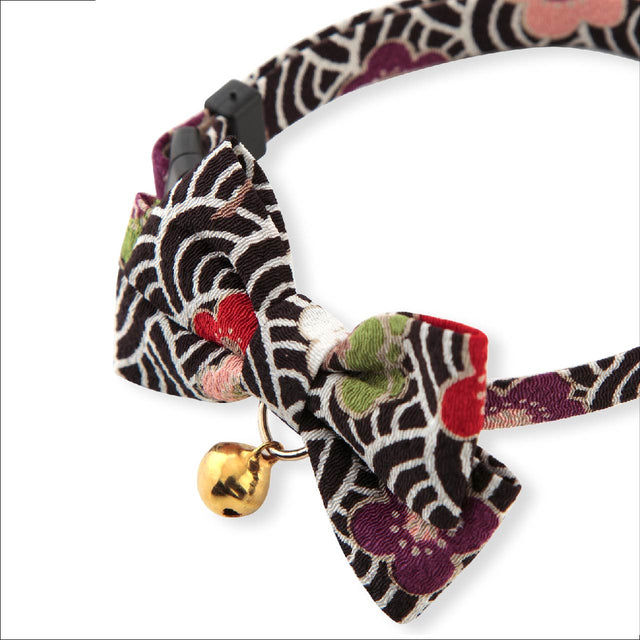 Necoichi Matsuri Bow Tie Cat Collar Black