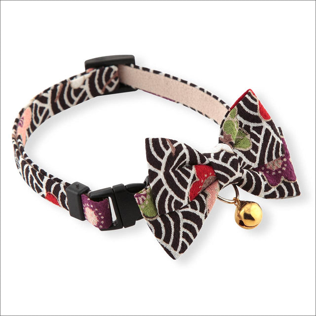 Necoichi Matsuri Bow Tie Cat Collar Black