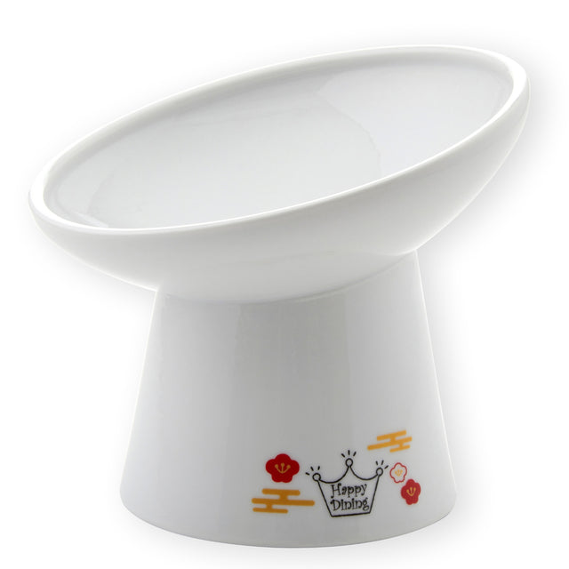 Necoichi Tilted Stress Free Raised Cat Food Bowl (Fuji)