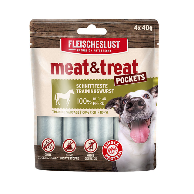 Fleischeslust meat & treat Dog Training Sausage, Horse