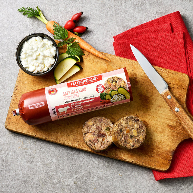 Fleischeslust Junior Dog Wet Food Juicy Beef