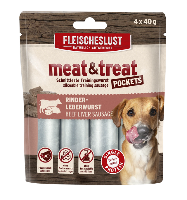 Fleischeslust meat & treat Dog Training Sausage, Beef Liver