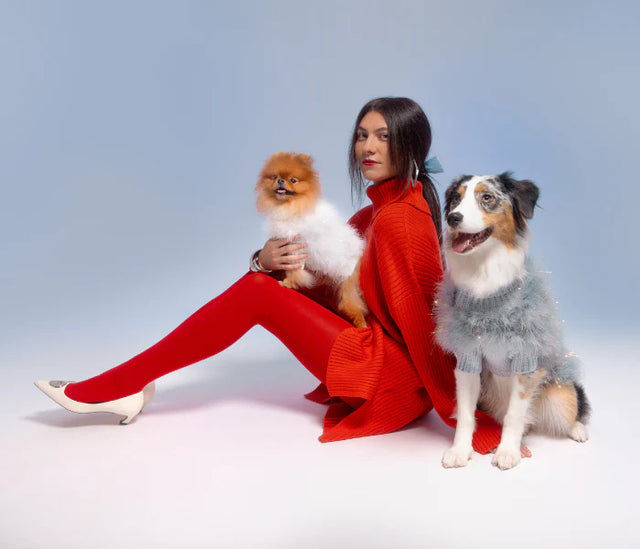 Christian Cowan X Max Bone Dog Jumper - Holiday Periwinkle