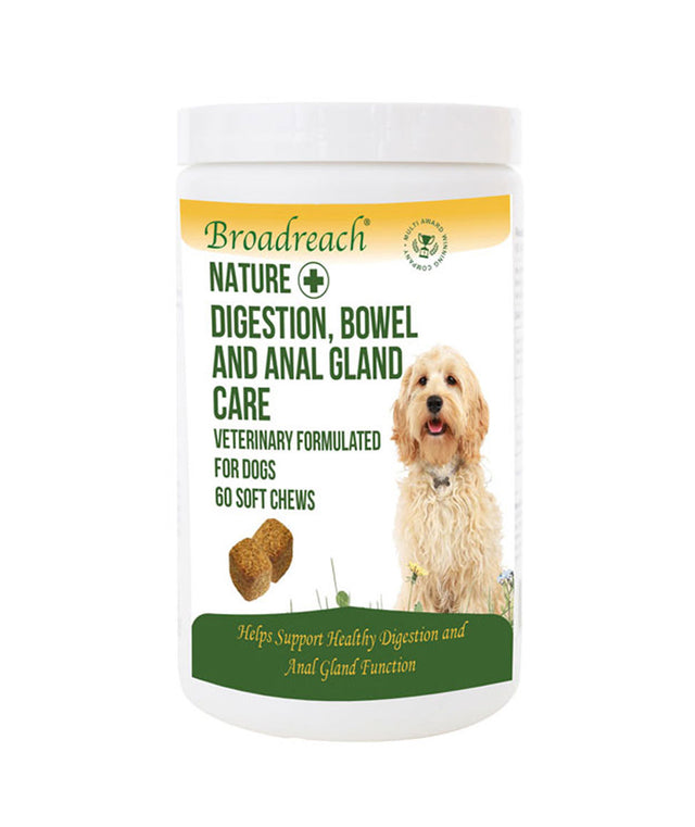 Broadreach Nature Digestion, Bowel and Anal Gland Care for Dogs - 60 soft chews (Best Before 30/09/2025)
