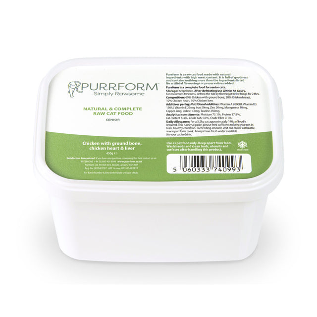 Purrform Chicken with Ground Bone with Chicken Liver & Heart for Senior Cats