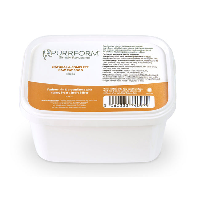 Purrform Venison Trim with Turkey Breast, Heart and Liver for Senior Cats