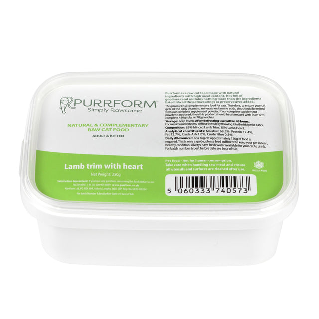 Purrform Lamb Trim with Heart 250g Tub