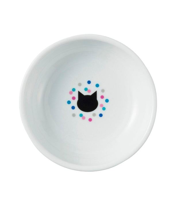 Necoichi Raised Cat Food Bowl (Colourful Dots)