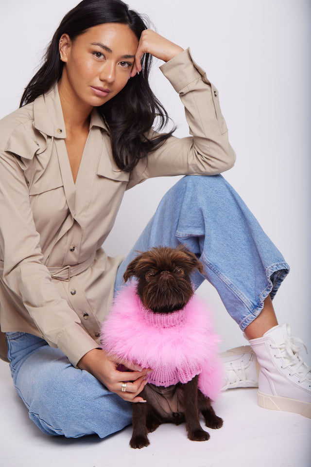 Christian Cowan X Max Bone Dog Jumper - Hot Pink