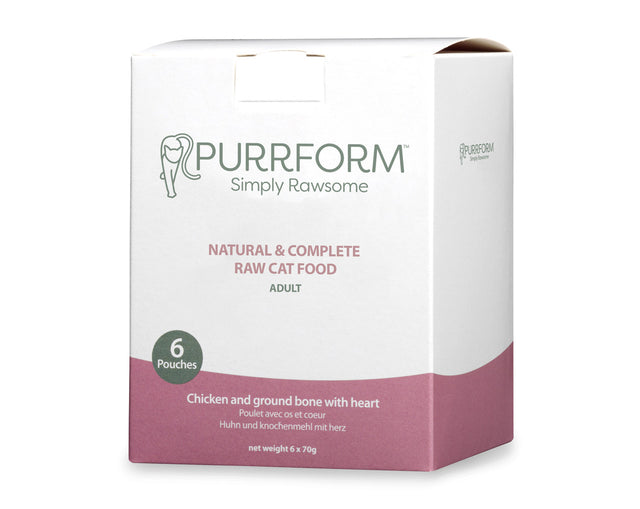 Purrform Chicken & Ground Bone with Heart 70g Pouch