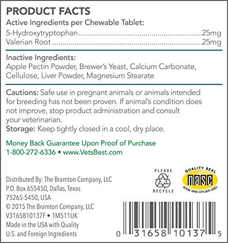 Vet's Best Comfort Calm Tablets for Dogs - 60 Tablets