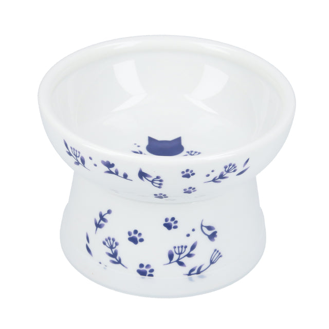 Necoichi Raised Cat Food Bowl (Nordic Blue)