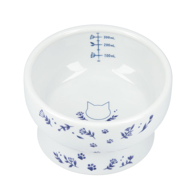 Necoichi Raised Cat Water Bowl (Nordic Blue)