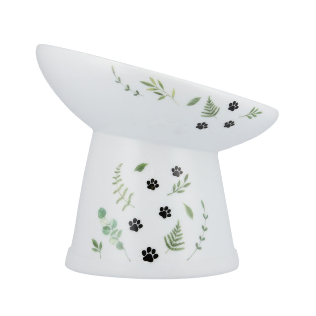 Necoichi Tilted Stress Free Raised Cat Food Bowl (Go Green)
