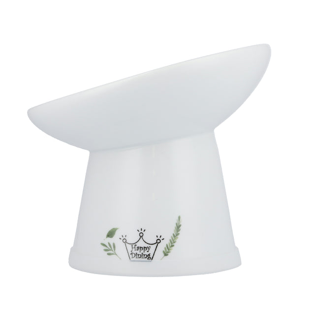 Necoichi Tilted Stress Free Raised Cat Food Bowl (Go Green)
