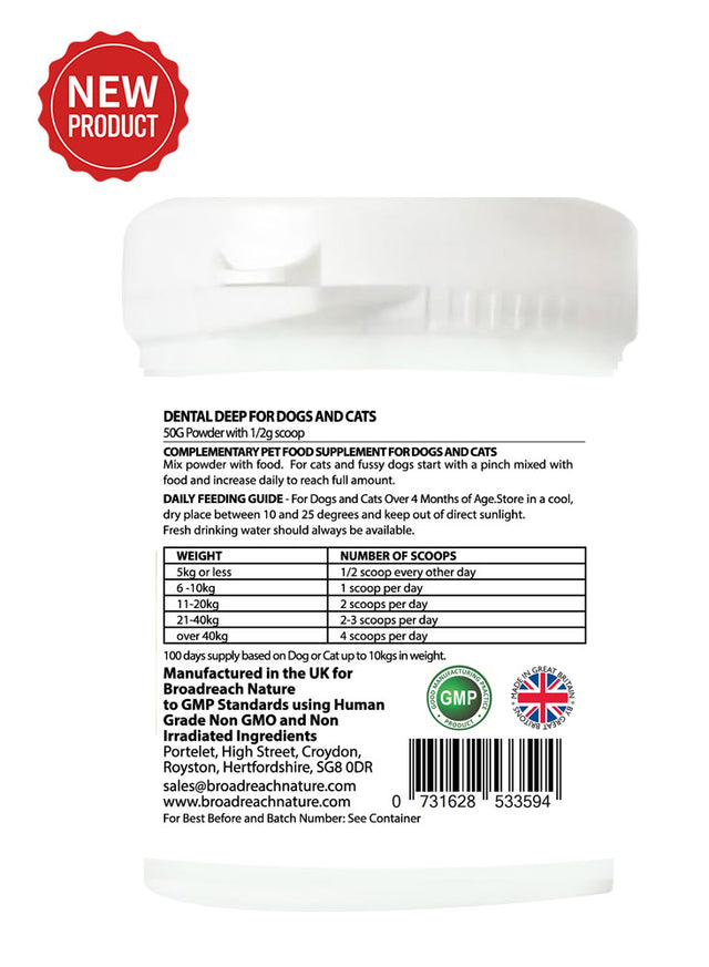 Broadreach Nature Dental Deep Powder for Cats and Dogs 50g