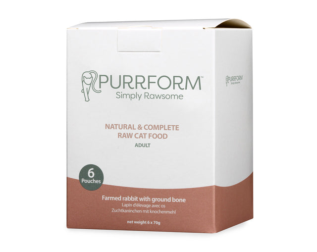 Purrform Farmed Rabbit & Ground Bone 70g Pouch