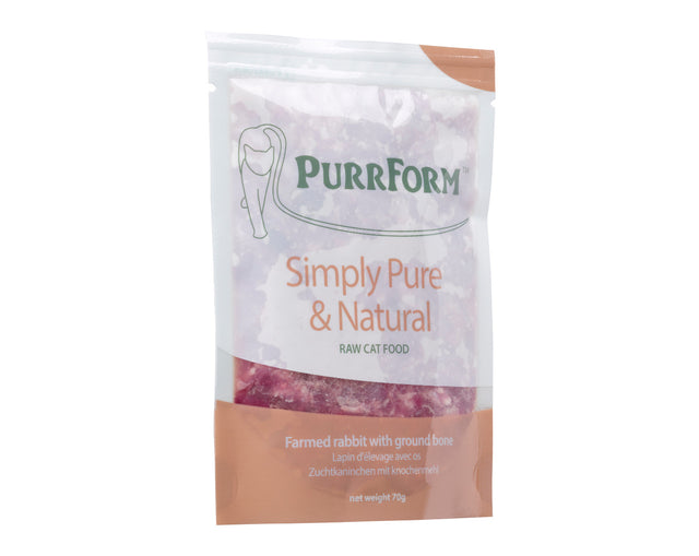 Purrform Farmed Rabbit & Ground Bone 70g Pouch