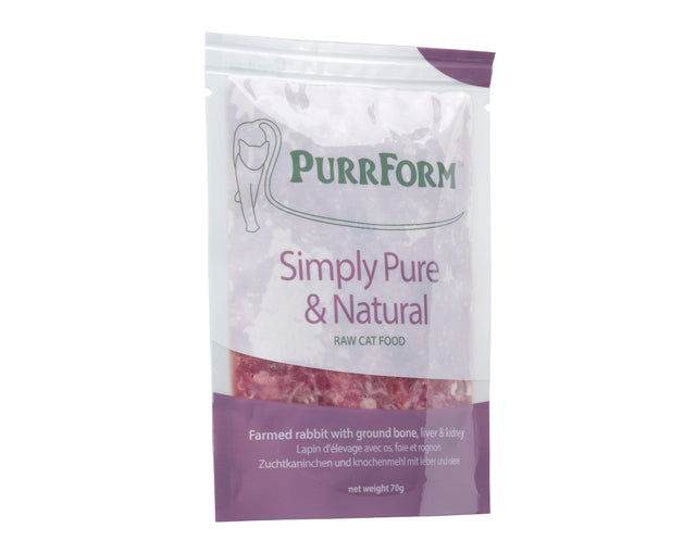 Purrform Farmed Rabbit & Ground Bone, Liver & Kidney 70g Pouch