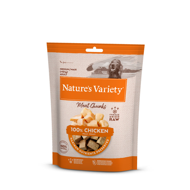 Nature's Variety Freeze Dried Meat Chunks 100% Chicken for Adult Dogs