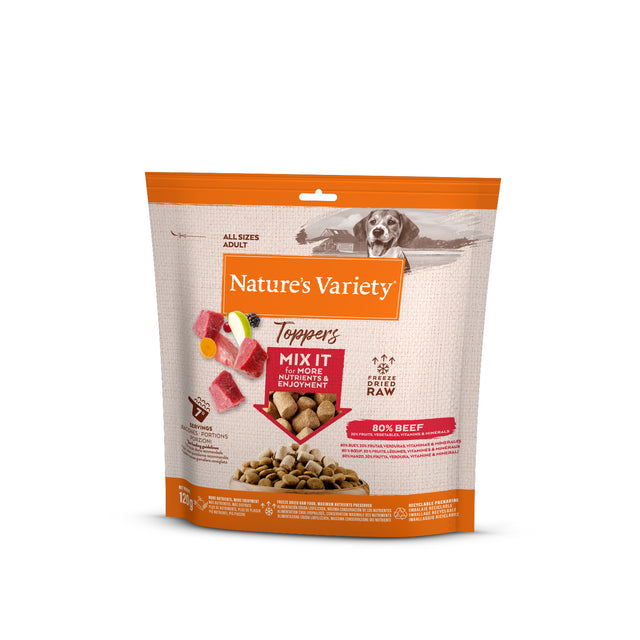 Nature's Variety Complete Freeze Dried Food Beef Toppers for Adult Dogs
