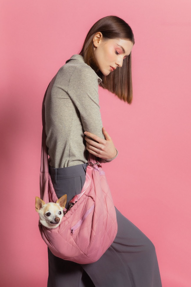 Max Bone Eco Packable Sling Carrier for Dogs and Cats - Berry Blush
