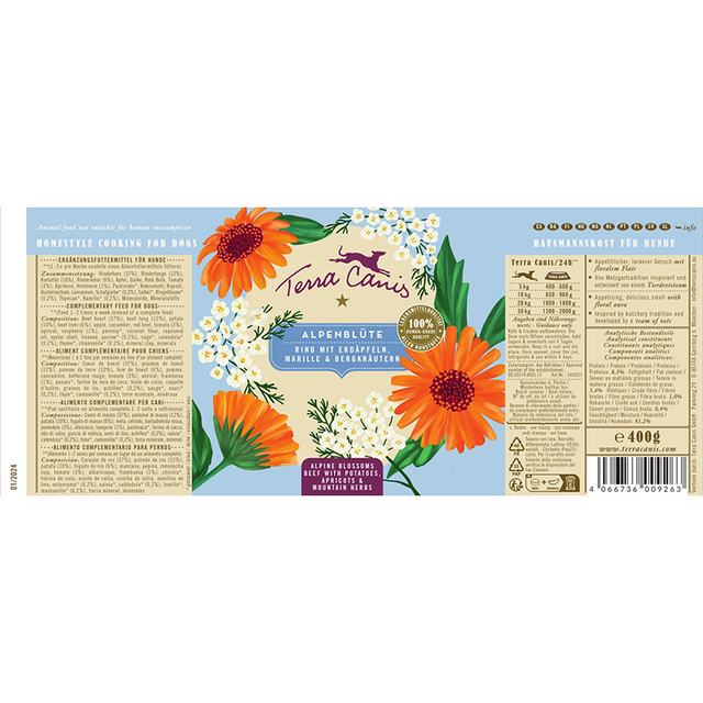 Terra Canis Flower Menu Alpine Blossom Beef