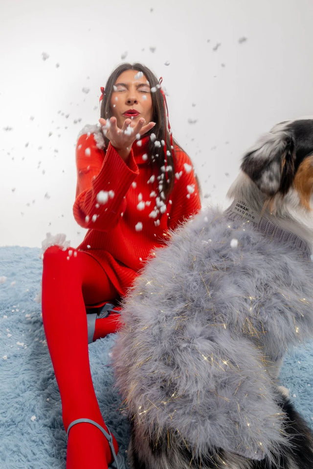 Christian Cowan X Max Bone Dog Jumper - Holiday Periwinkle