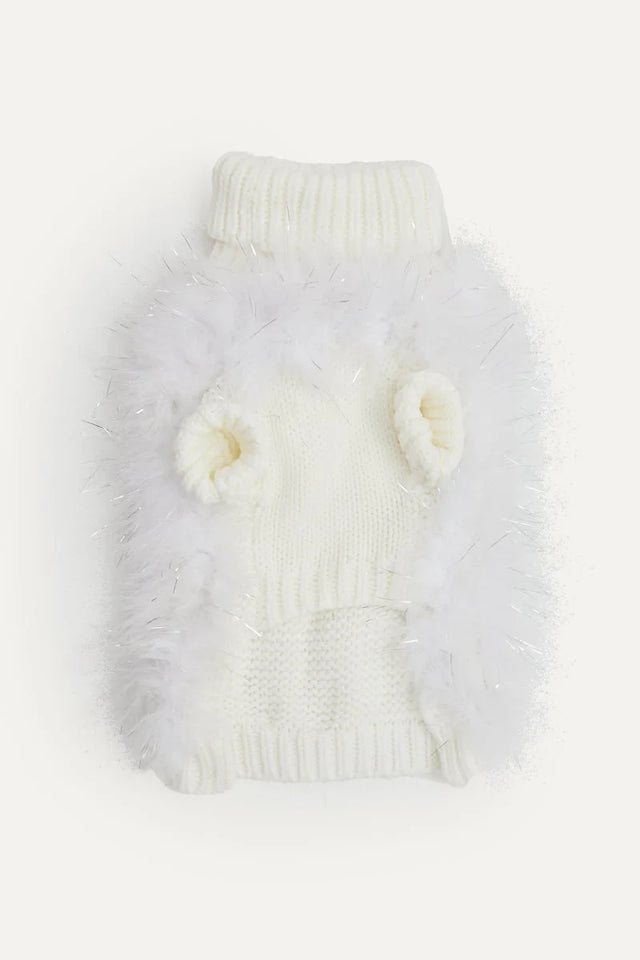 Christian Cowan X Max Bone Dog Jumper - Holiday Snow White