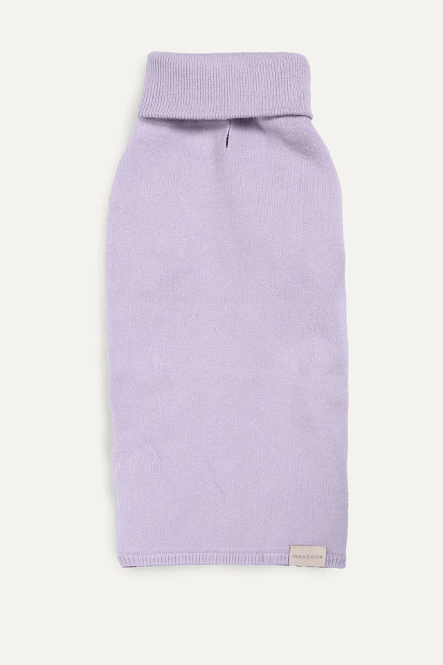Max Bone Feather Dog Knit Onesie - Lavender