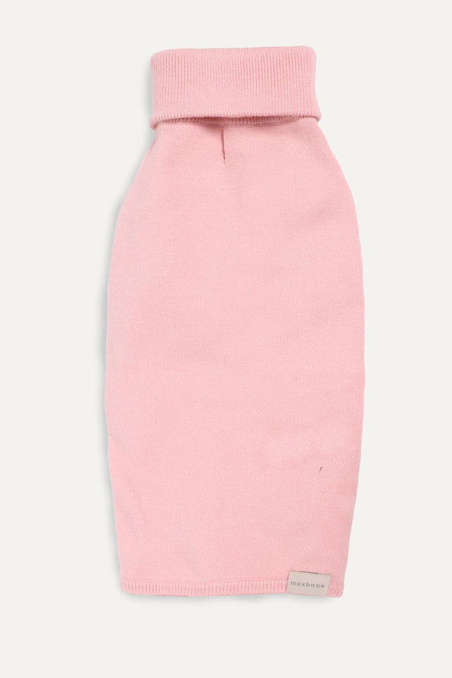 Max Bone Feather Dog Knit Onesie - Peach