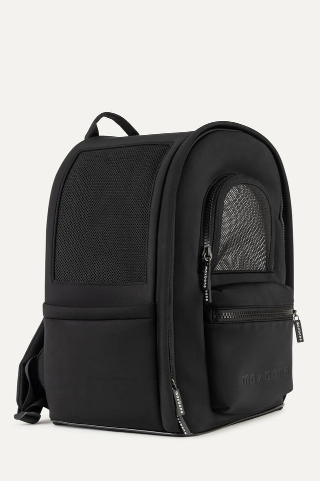 Max Bone Go Everywhere Backpack Carrier For Dogs - Black