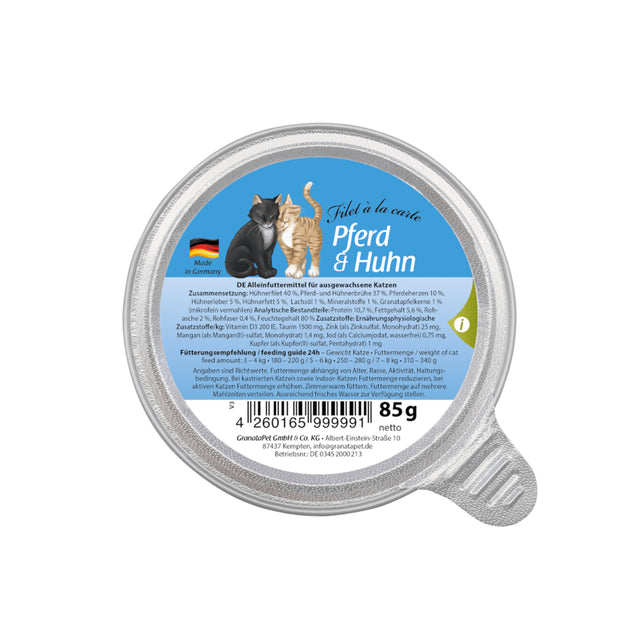 Granatapet Cat wet food Filet a la carte horse & chicken