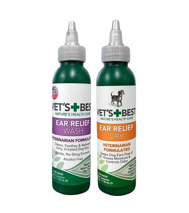 Vet's Best Ear Relief Wash & Dry Kit for Dogs