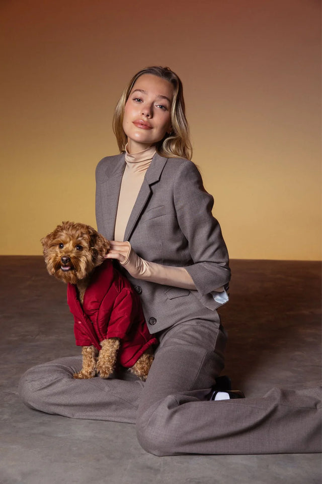 Max Bone Dog Wrap Puffer Jacket - Berry