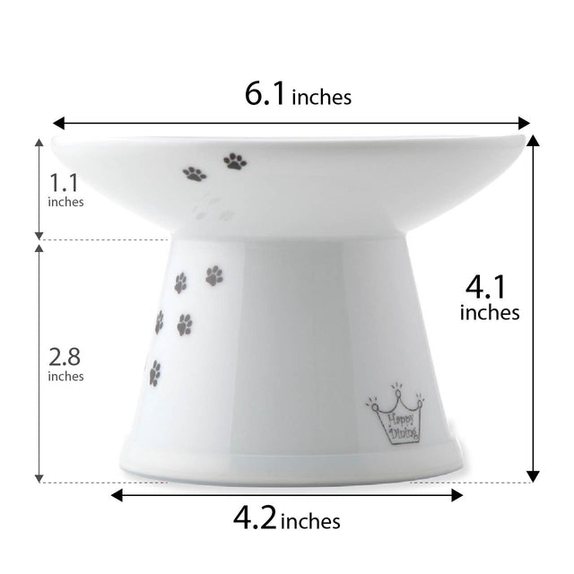 Necoichi Raised Cat Food Bowl Extra Wide