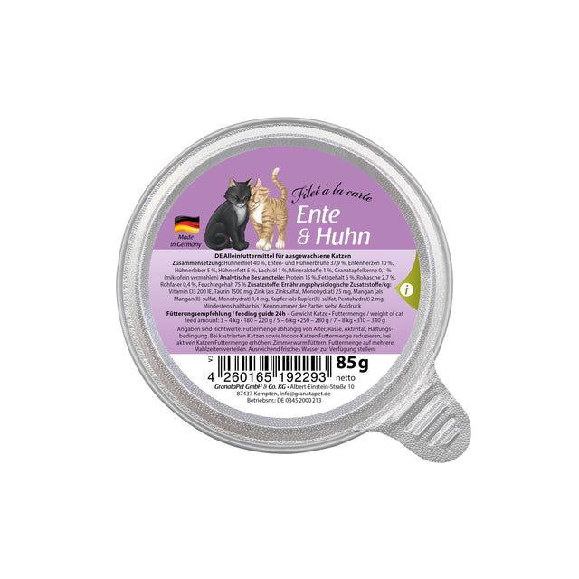 Granatapet Cat wet food Filet a la carte duck & chicken
