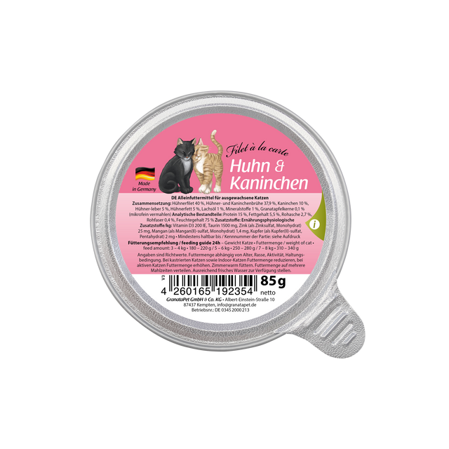 Granatapet Cat wet food Filet a la carte chicken & coney