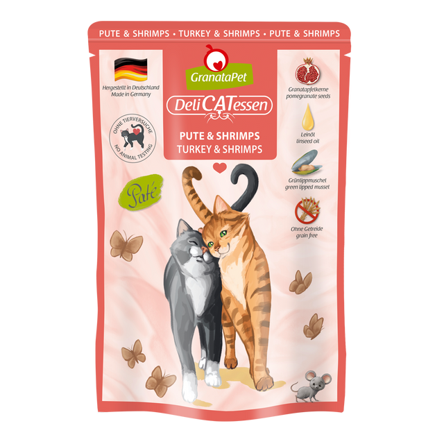 Granatapet Cat wet food DeliCatessen turkey hen & shrimps