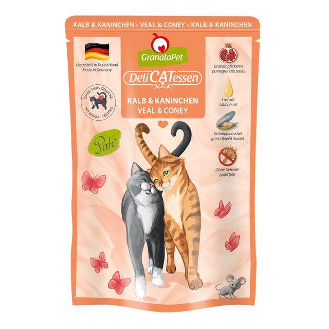 Granatapet Cat wet food DeliCatessen veal & coney