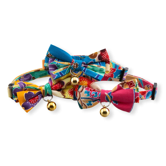 Necoichi Yukata Bow Tie Cat Collar Pink